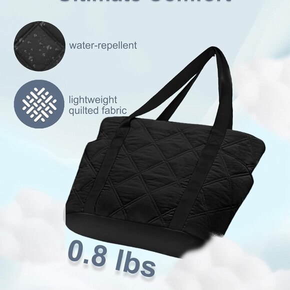 Lightweight Puffer Tote Bag for Women Large Quilted Travel Work Gym - Picture 6 of 7
